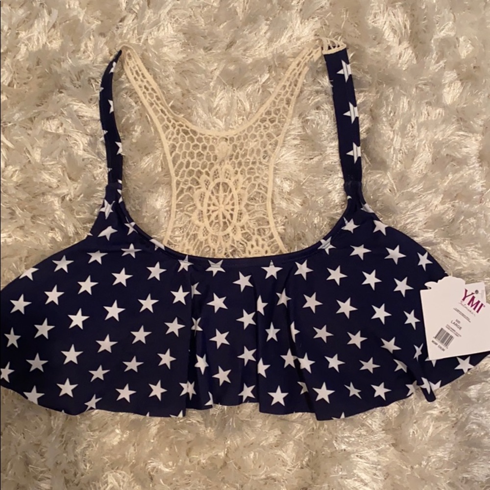 Blue and White Stars Bathing Suit Top
